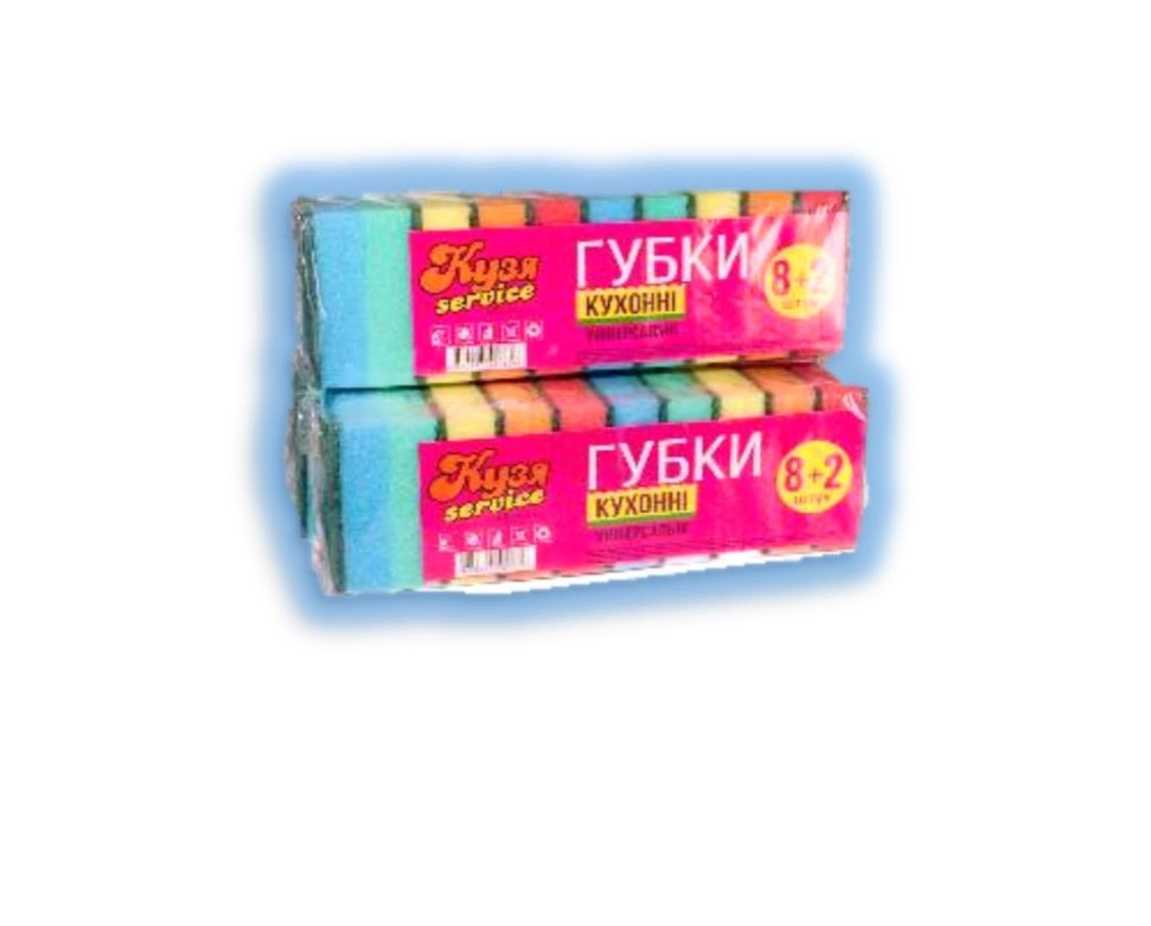 Губки кухонні 65х45х25 мм (10 шт.уп.), ТМ КУЗЯ SERVICE